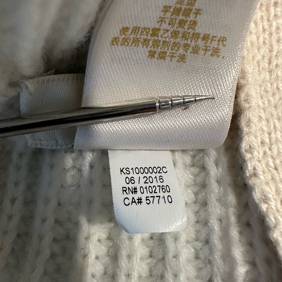 Kate Spade New York - Colorblock Knit Beanie Cream Gray Zip Detail OS